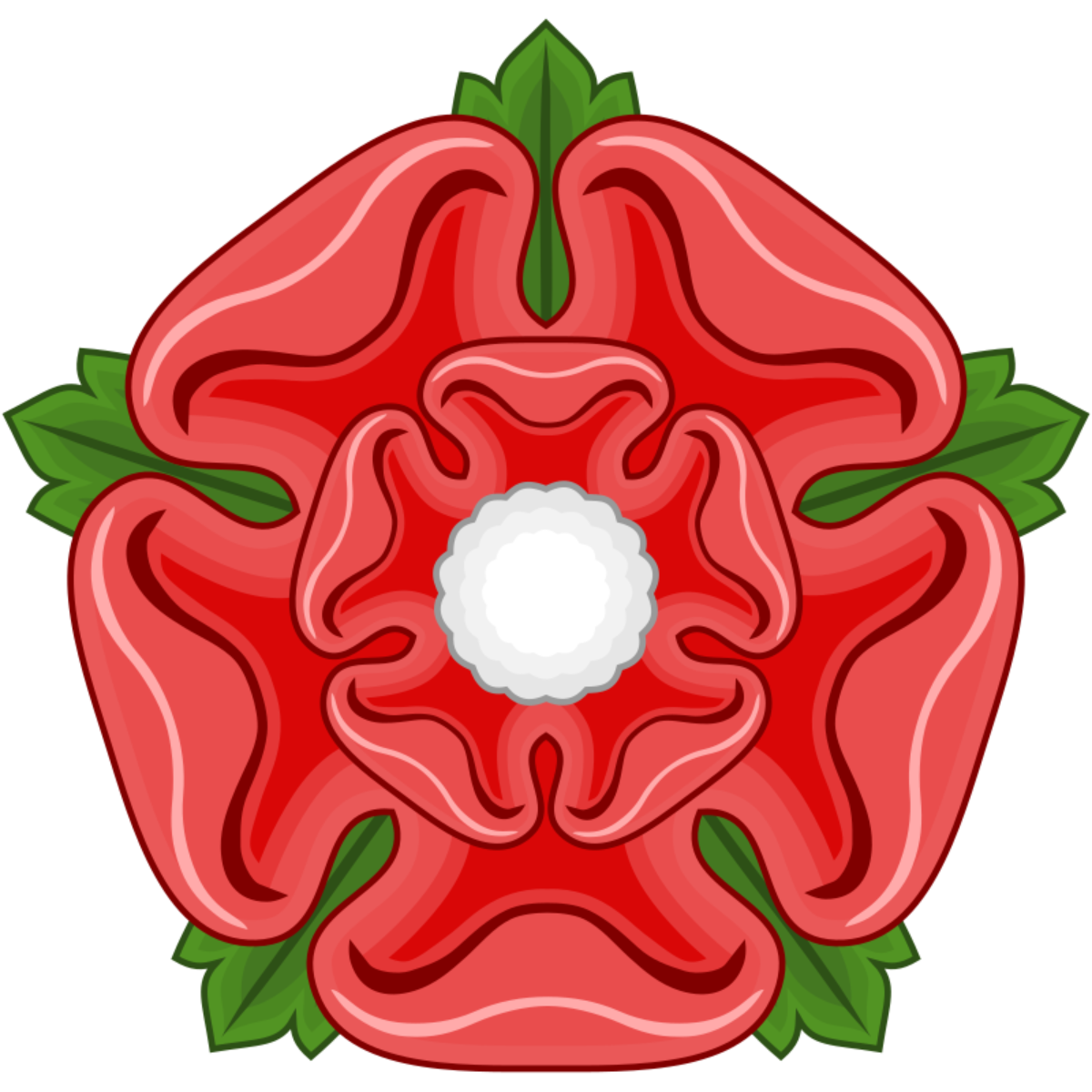 랭커스터 왕가의 붉은 장미 문장(Red Rose Badge of Lancaster) : Credit: Sodacan / Commons