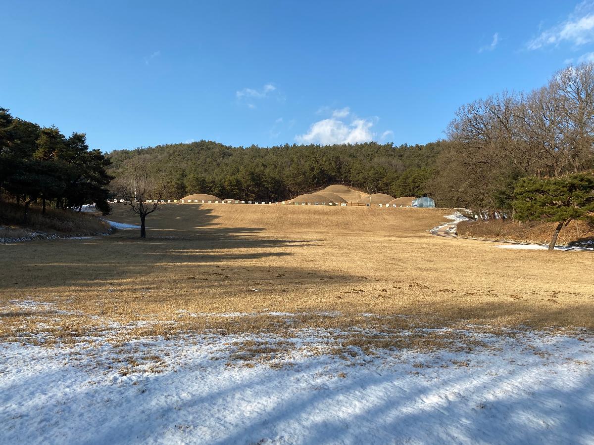 능산리 고분군 (扶餘 陵山里 古墳群)  2 : 현재 사적으로 지정된 고분군은 중앙의 왕릉군 7기이다