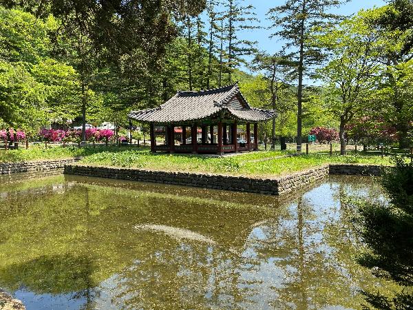 지수당(池水堂) : 현종 13년(1672) 부윤 이세화가 건립한 정자이다. 건립 당시에는 정자를 중심으로 앞뒤에 3개의 연못이 있었다고 하나 현재는 2개의 연못만 남아있다